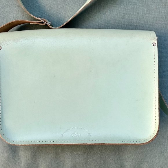 13" Mint green Cambridge satchel crossbody/messenger leather bag - Picture 3 of 3